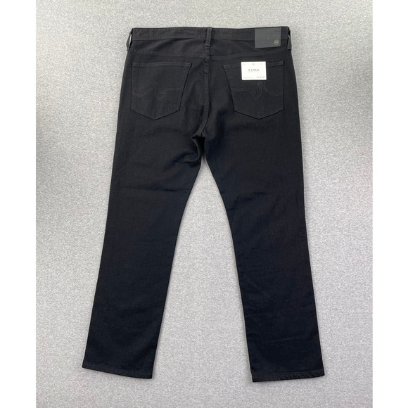 AG Adriano Goldschmied Jeans Mens 37x29 Deep Black Straight B-Type II Denim - Picture 1 of 13
